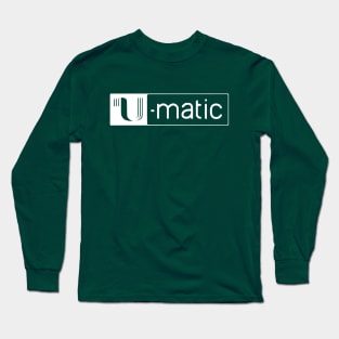 3/4" U-matic White logo Umatic Long Sleeve T-Shirt